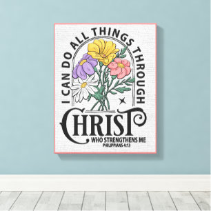 Inspirerend Christelijke bijbelvers Canvas Afdruk