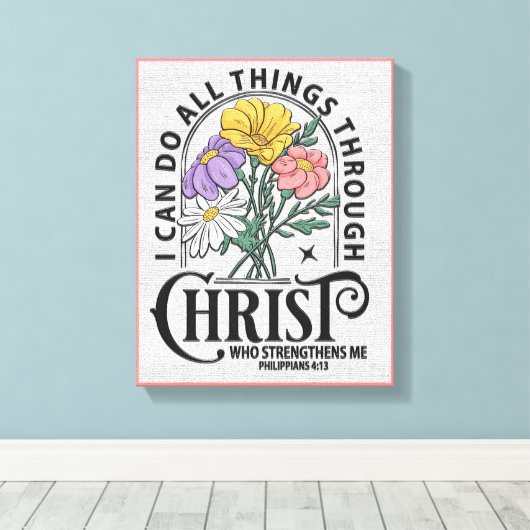 Inspirerend Christelijke bijbelvers Canvas Afdruk (Insitu (Houten vloer))