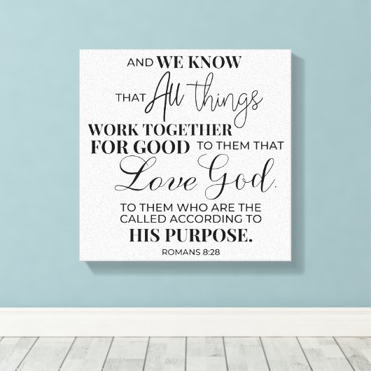 Inspirerend Christelijke bijbelvers Canvas Afdruk (Insitu (Houten vloer))