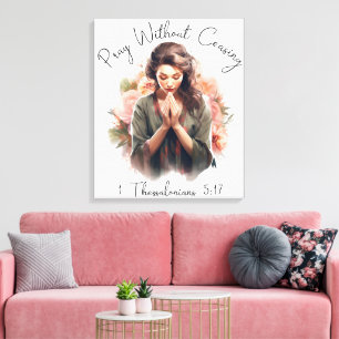 Inspirerend Christelijke bijbelvers Canvas Afdruk