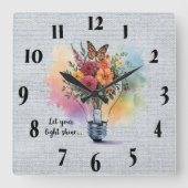 Inspirerend Christelijke Bijbelvers / Schrift Vierkante Klok (Voorkant)