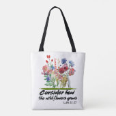 Inspirerend Christelijke bijbelvers Tote Bag (Achterkant)