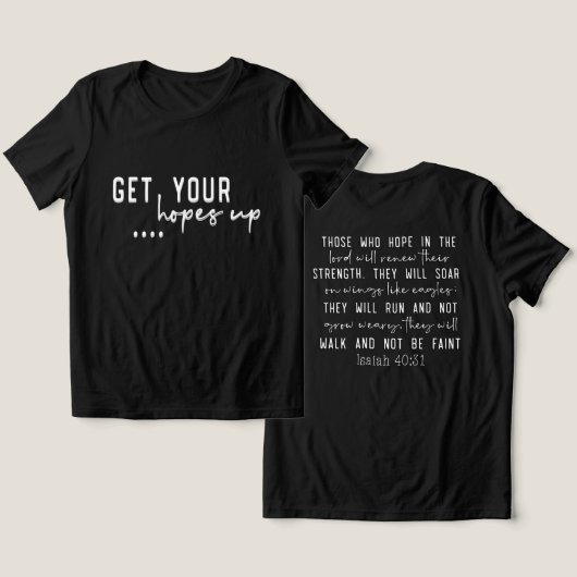 Inspirerend Christelijke bijbelvers Tri-Blend Shirt (Ontwerp Voorkant & Achterkant)