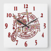 Inspirerend Christelijke bijbelvers Vierkante Klok (Voorkant)