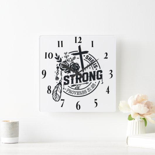 Inspirerend Christelijke bijbelvers Vierkante Klok (Huis)