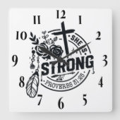 Inspirerend Christelijke bijbelvers Vierkante Klok (Voorkant)