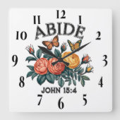 Inspirerend Christelijke bijbelvers Vierkante Klok (Voorkant)