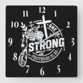 Inspirerend Christelijke bijbelvers Vierkante Klok (Voorkant)