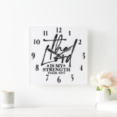 Inspirerend Christelijke bijbelvers Vierkante Klok (Huis)