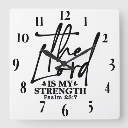 Inspirerend Christelijke bijbelvers Vierkante Klok (Voorkant)