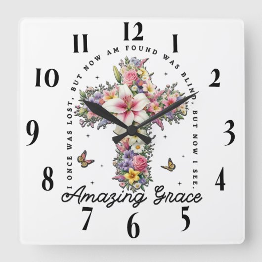 Inspirerend Christelijke bijbelvers Vierkante Klok (Voorkant)