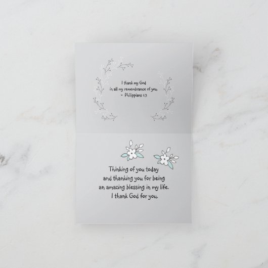 Inspirerend Christelijke Geschriften Filippenzen 1 Bedankkaart (Binnen)