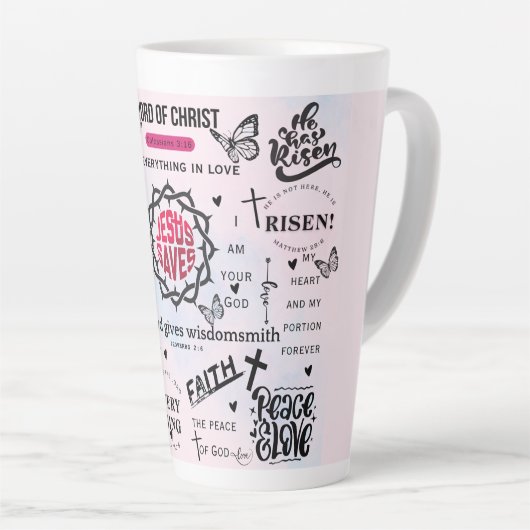 Inspirerend Christelijke offertes Latte Mok (Rechterhoek)