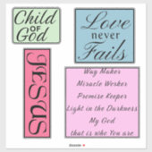 Inspirerend Christelijke offertes Sticker (Vel)