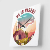 Inspirerend Christelijke Pasen Jezus Vierkante Klok (Hoek)