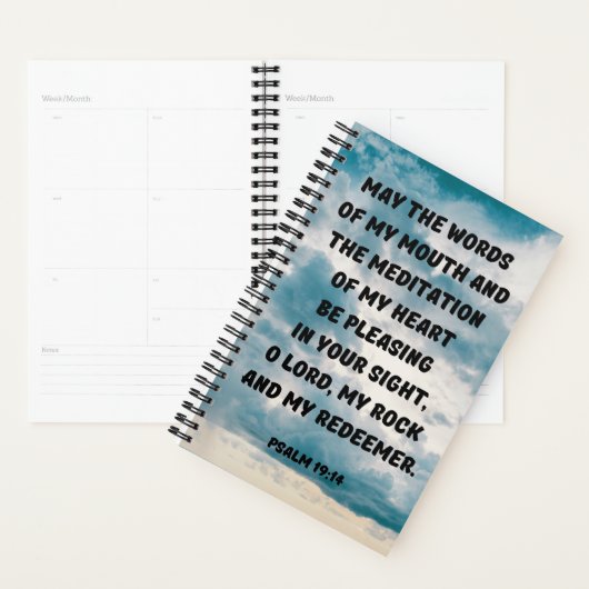 Inspirerend Christelijke Psalm 19:14 Bijbelvers Planner (Display)