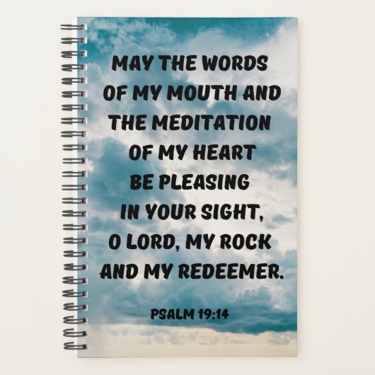 Inspirerend Christelijke Psalm 19:14 Bijbelvers Planner (Voorkant)