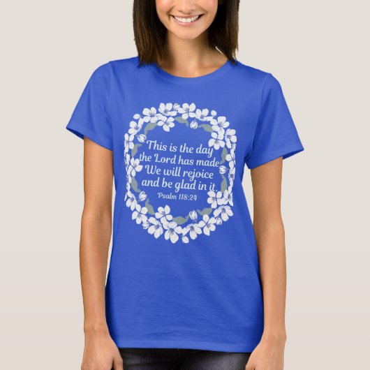 Inspirerend Christelijke Psalm Verheug je op Vrouw T-shirt (Voorkant)
