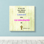 Inspirerend Christelijke Scriptgrafie Canvas Afdruk (Insitu (Houten vloer))