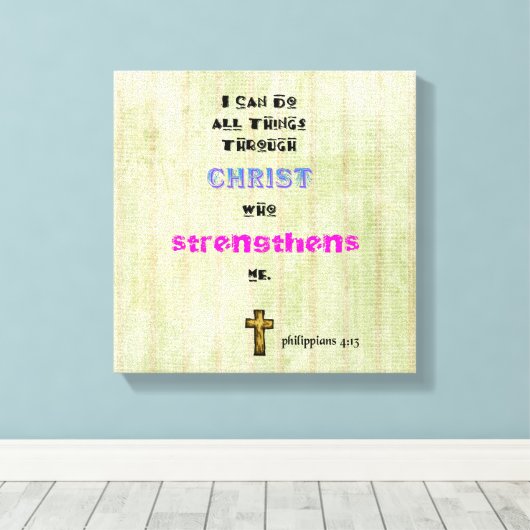 Inspirerend Christelijke Scriptgrafie Canvas Afdruk (Insitu (Houten vloer))