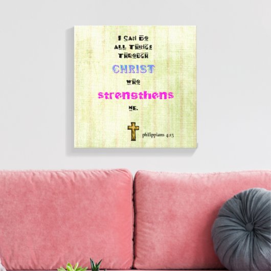 Inspirerend Christelijke Scriptgrafie Canvas Afdruk (Insitu (Woonkamer))