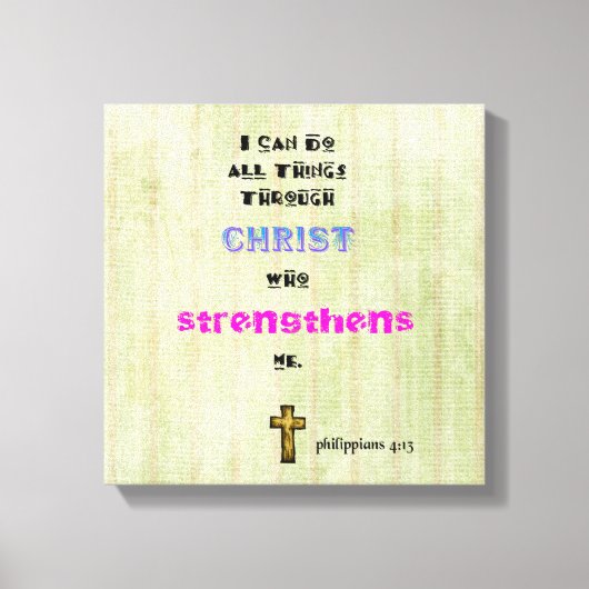 Inspirerend Christelijke Scriptgrafie Canvas Afdruk (Voorkant)