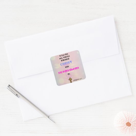 Inspirerend Christelijke Scriptgrafie Vierkante Sticker (Envelop)