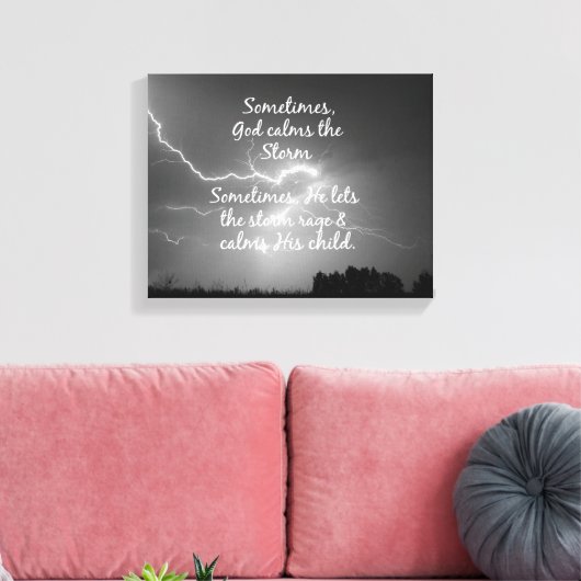 Inspirerend Christelijke Stormen van het Leven van Canvas Afdruk (Insitu (Woonkamer))