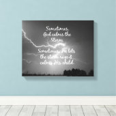 Inspirerend Christelijke Stormen van het Leven van Canvas Afdruk (Insitu (Houten vloer))