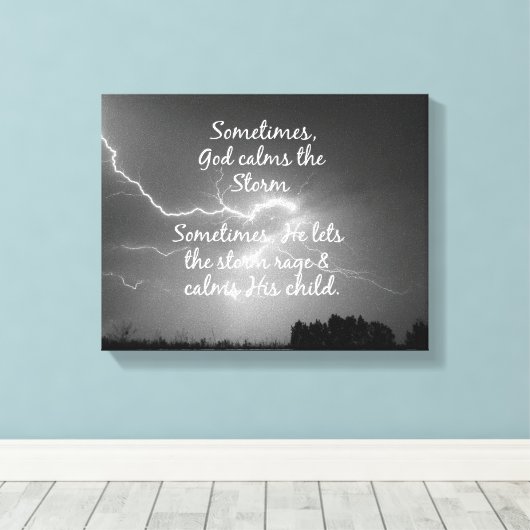 Inspirerend Christelijke Stormen van het Leven van Canvas Afdruk (Insitu (Houten vloer))