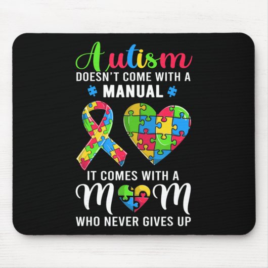 Inspirerend Citaat Autism Mam Shirt Autism Awaren Muismat (Voorkant)