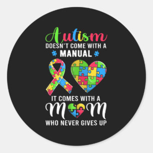 Inspirerend Citaat Autism Mam Shirt Autism Awaren Ronde Sticker