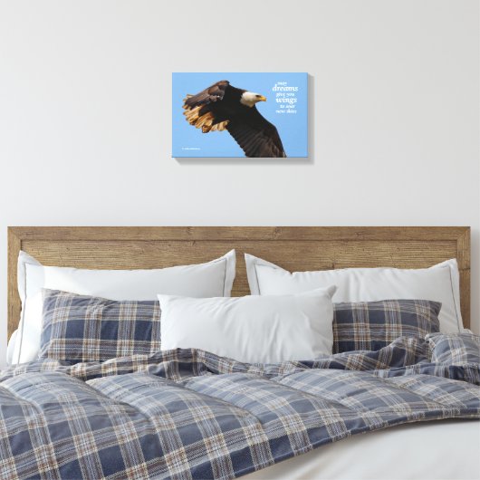 Inspirerend Citaat Bald Eagle in vlucht Canvas Afdruk (Insitu (Slaapkamer))