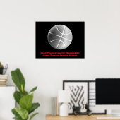 Inspirerend Citaat Basketball Inspire Team Poster (Thuiskantoor)