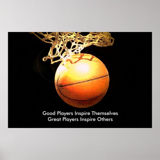 Inspirerend Citaat Basketball Inspire Team Poster (Voorkant)