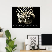 Inspirerend Citaat Basketball  Sepia Poster (Thuiskantoor)
