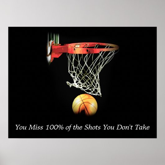 Inspirerend Citaat Basketball Shot Artwork Poster (Voorkant)