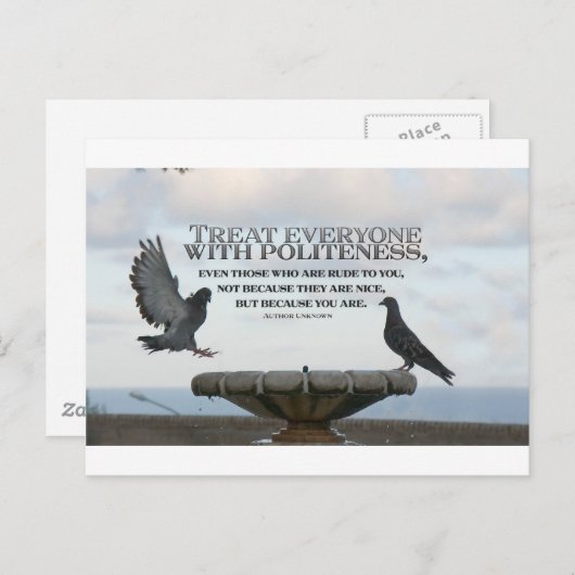 Inspirerend citaat — beleefdheid briefkaart (Voorkant / Achterkant)