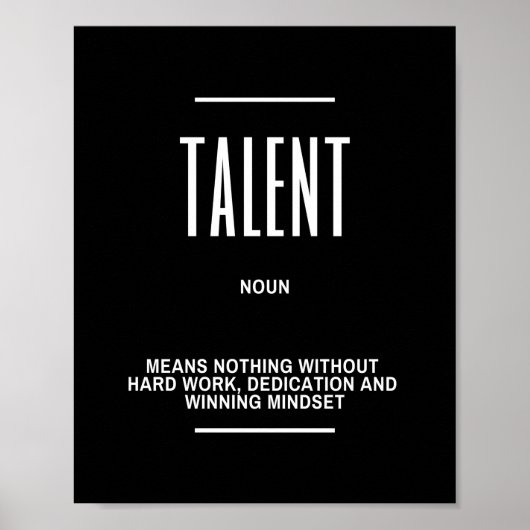 Inspirerend citaat bij het hebben van een Talent Poster (Voorkant)