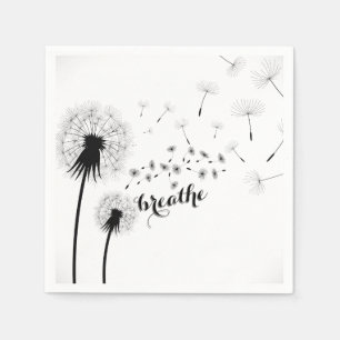 Inspirerend citaat BREATHE Modern Dandelion Servet