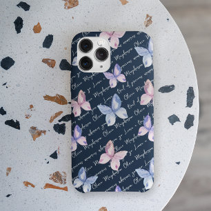 Inspirerend Citaat Butterflies Monogram Case-Mate iPhone Case