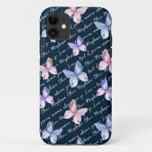 Inspirerend Citaat Butterflies Monogram Case-Mate iPhone Case (Achterkant)