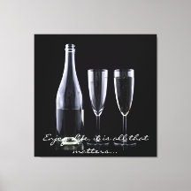 Inspirerend Citaat Champagne Flute Black White
