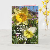 Inspirerend citaat Daffodil Floral Flower Card Kaart (Gele Bloem)