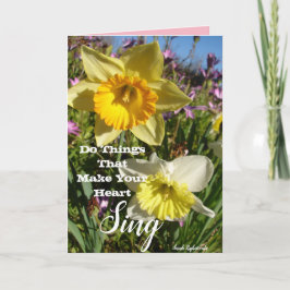 Inspirerend citaat Daffodil Floral Flower Card Kaart