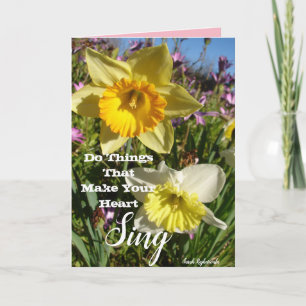 Inspirerend citaat Daffodil Floral Flower Card Kaart