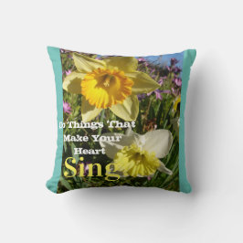 Inspirerend citaat Daffodil Spring Floral Kussen