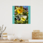 Inspirerend citaat Daffodil Spring Floral Poster (Keuken)