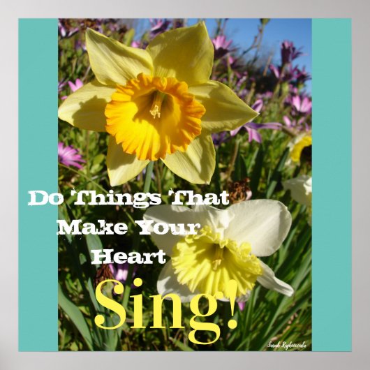 Inspirerend citaat Daffodil Spring Floral Poster (Voorkant)