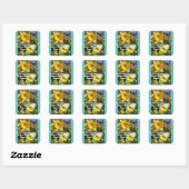 Inspirerend citaat Daffodil Spring Floral Vierkante Sticker (Vel)